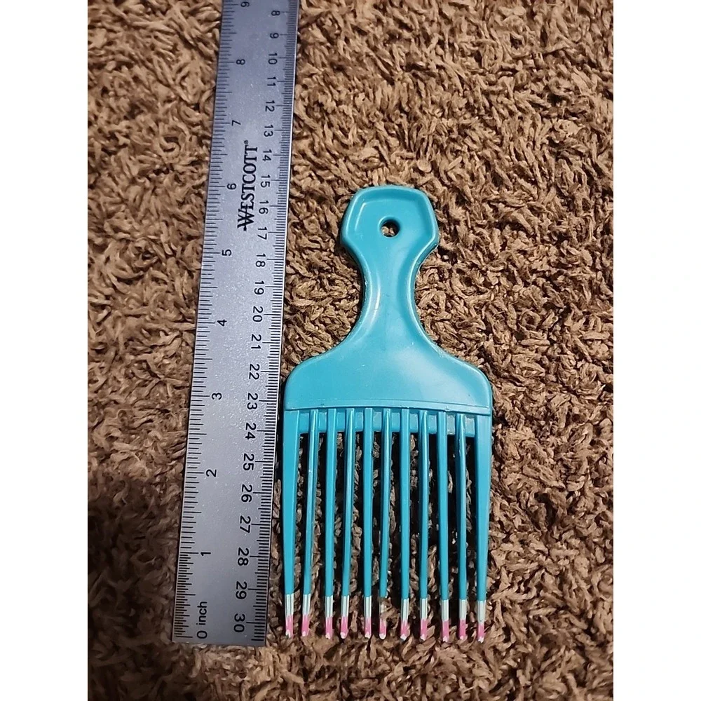 Vintage 80'S/90'S MEBCO Hair Pic Pick Comb Styling Detangling‎ Turquoise Pink